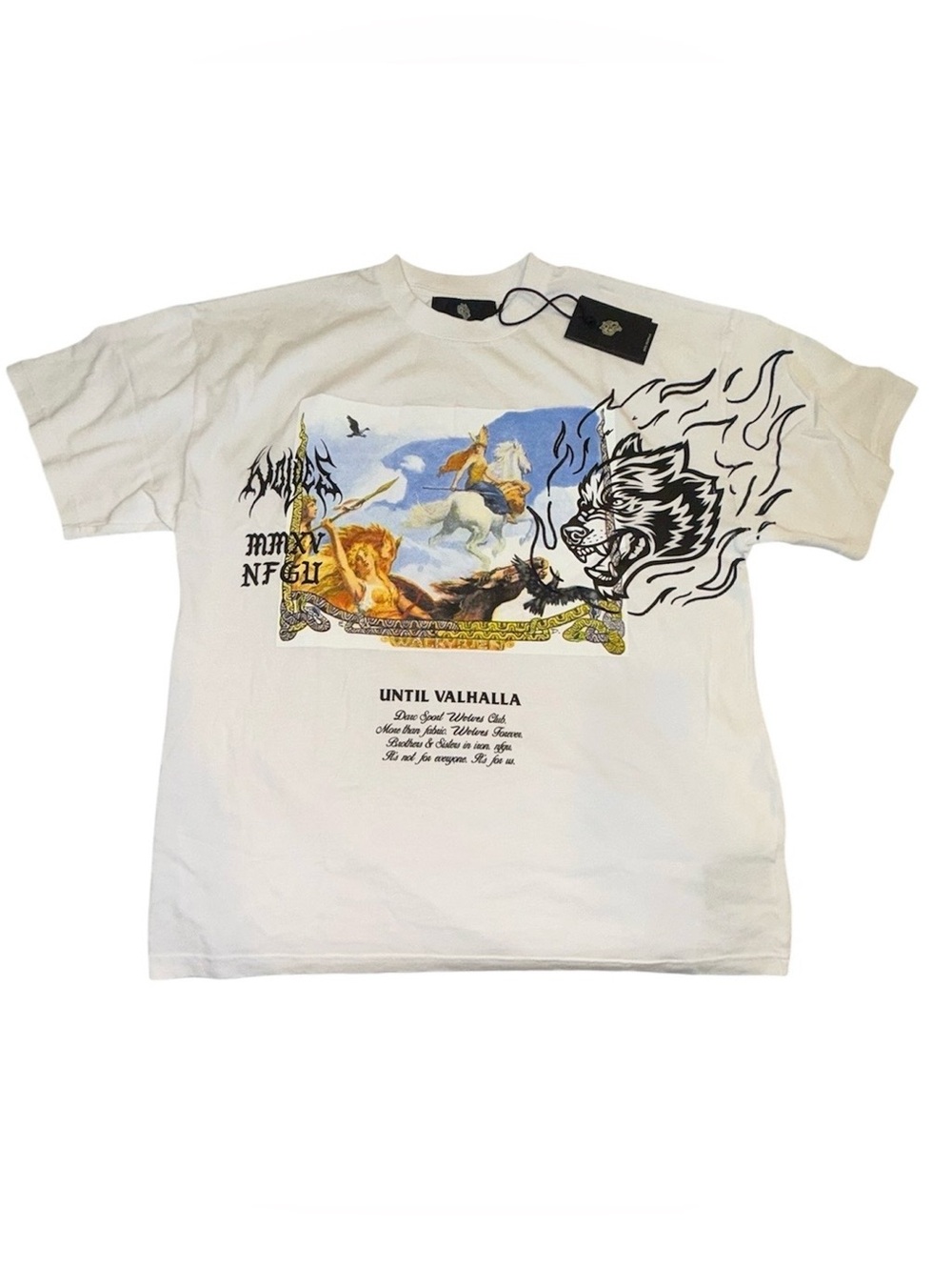 NWT  a Darc Sport Men’s “Until Valhalla" collection t-shirt in white SZ medium